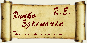 Ranko Eglenović vizit kartica